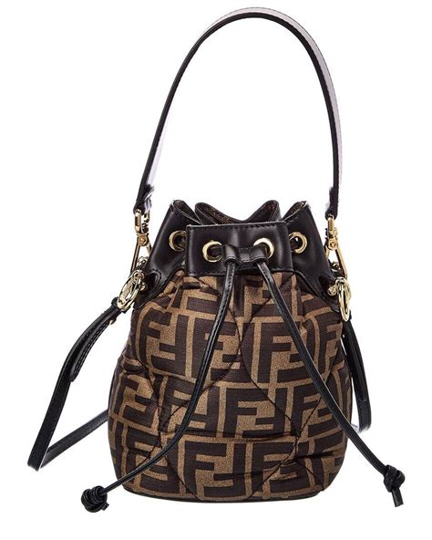 Mini Mon Tresor Leather Bucket Bag .